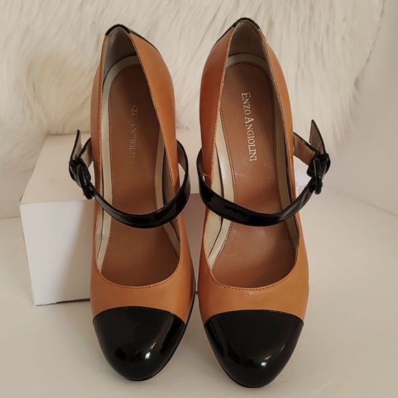 Enzo Angiolini /Womens Mary Janes Heels/ Butter Scotch-Black / Size 7M - Picture 3 of 11